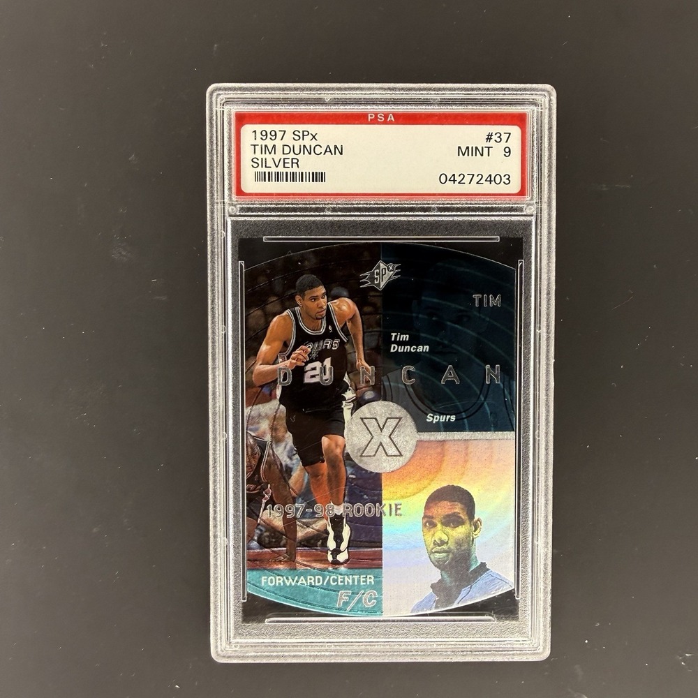 1997‎ SPx Tim Duncan Silver Rookie #37 PSA 9 Spurs HOF